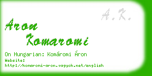 aron komaromi business card