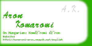 aron komaromi business card